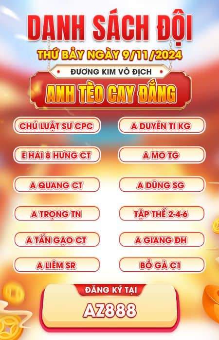 Danh sách các đội đăng ký tham gia Danh sách các đội đăng ký tham gia