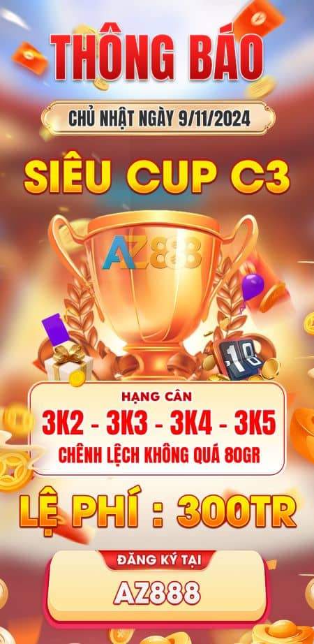 Thông Báo Giải Đấu Gà Siêu Cúp C3 Ngày 9/11/2024 Thông Báo Giải Đấu Gà Siêu Cúp C3 Ngày 9/11/2024
